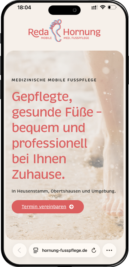 honung-fusspflege-de 4 Webdesign für Reda Hornung, Mobile med. Fußpflege