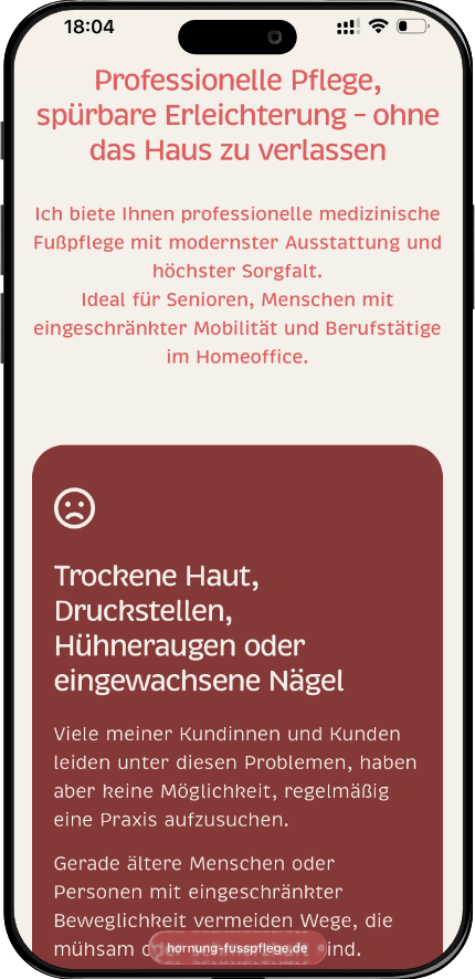 honung-fusspflege-de 5 Webdesign für Reda Hornung, Mobile med. Fußpflege