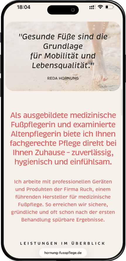 honung-fusspflege-de 7 Webdesign für Reda Hornung, Mobile med. Fußpflege