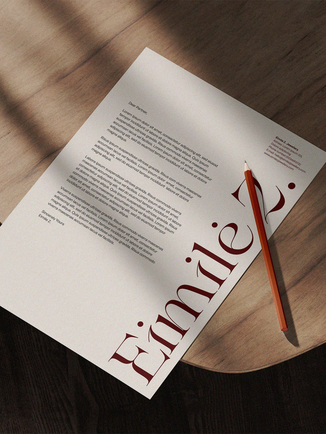 Branding Eimile Z. - Briefpapier und Layout